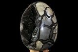 Bargain, Septarian Dragon Egg Geode - Black Crystals #71837-2